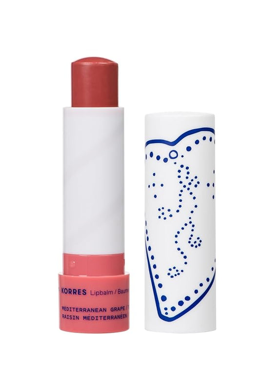 KORRES Lip Butter Stick Mediterranean Grape Hydrating Lip Balm with Greek Hypericum Balsam Oil, Moisturizing & Subtle Tint for Soft Lips, Lip Care for Women & Men, 0.17 oz, Stocking Stuffer