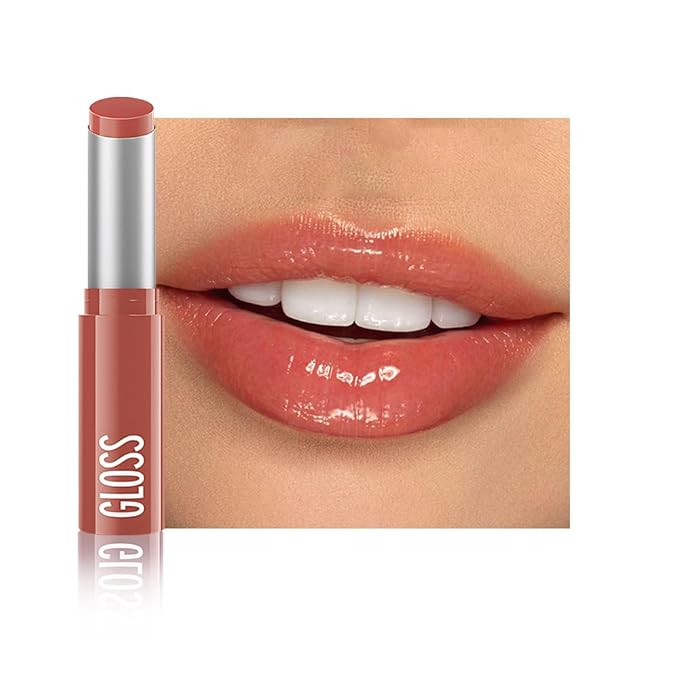 1Pc Coral Pink Butter Lipstick Tinted Lip Balm, Shine Moisturizing Plumper Lipstick for Women, Natural Nourishing Hydrating Lip Gloss Stain for Dry Lips, Lightweight Lip Liner Care Vegan Makeup