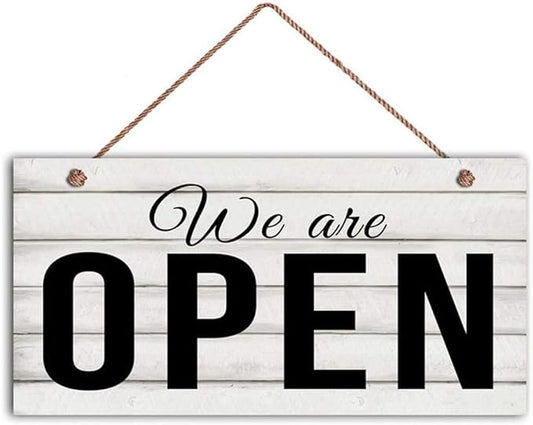 We are Open Sign Restaurant Sign Rustic Decor Door Wood Sign Cafe or Diner Sign 12x6inches(1066qq)