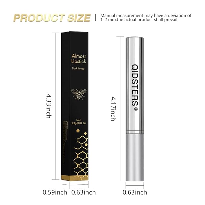 Honey Lipstick Tinted Lip Balm, Sheer Hydrating Lip Stain for All Skin Tones, Natural Lightweight Lips Gloss Makeup for Women, Vegan & Cruelty-Free