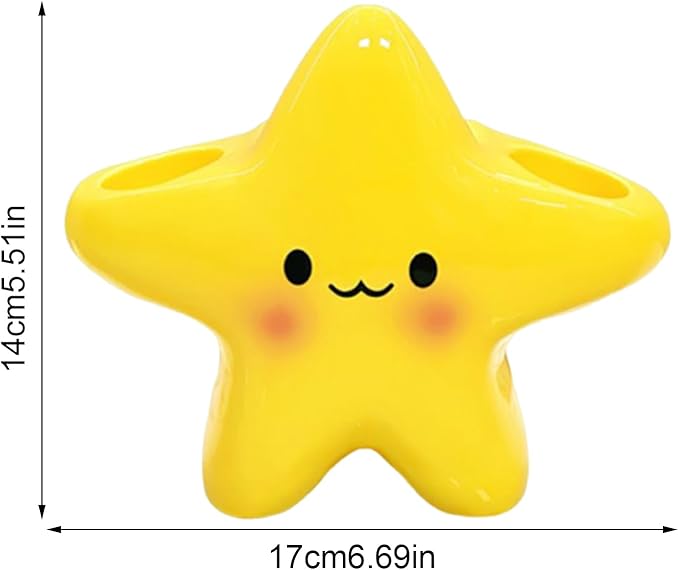 Toothbrush Holder – Cartoon Star Electric Stand, Cute Creative Storage Rack | Bathroom Organizer for Kids Home Use, Holds Toothbrush and Toothpaste, Fun Design, Wall-Mounted Accessory, Space-Saving Fi