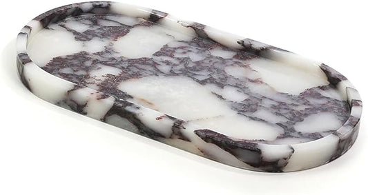 100% Natural Luxury Calaccata Viola Marble Small Hand Towel Tray Holder Organizer, Makeup Bathroom Holder