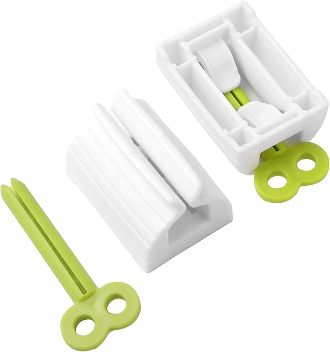 2pcs Rolling Tube Toothpaste Squeezer Toothpaste Seat Holder Stand for Bathroom Accessories（1Blue1Gree）