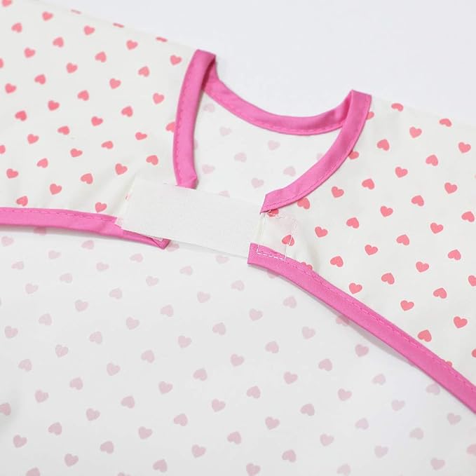 Short Sleeve Waterproof Bib for Toddlers – Easy Clean Feeding Apron for Mealtime, Daycare, Self-Feeding, Lightweight