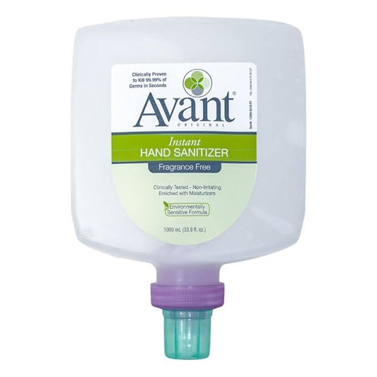 Avant® Original Fragrence Free Gel Hand Sanitizer Eco-Flex Bulk Refills 1000ml, 4-Pack