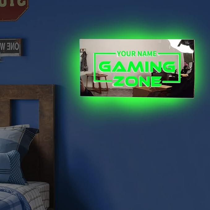 Tag Salon Custom LED Name Mirror - Multi Colour Lighting, Neon Sign Wall Decor for Bedroom, Bar, Barber Shop