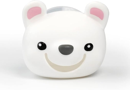 Hoobbe Animal Toothbrush Holder, Kids Suction Toothbrush Holder with Mirror/Glass/Wall Mounted Suction Cup, Bathroom Organizer, Accessories and Decor (Polar Bear), for Kids