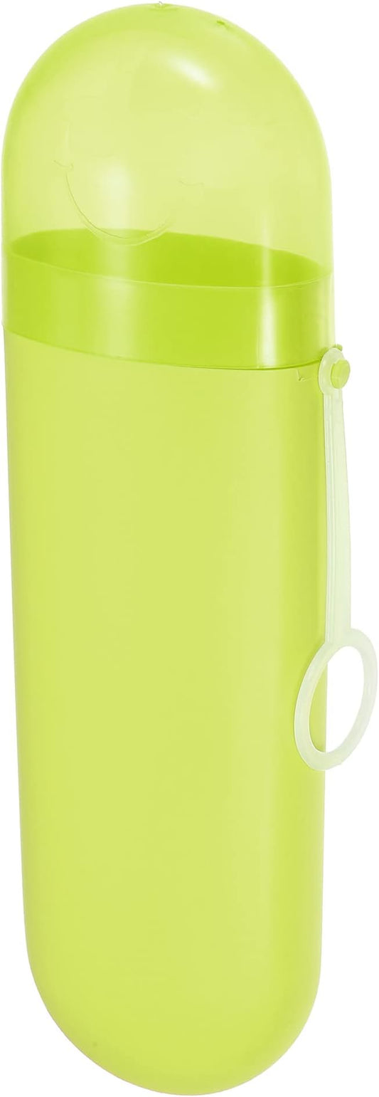 VOCOSTE 1 Pcs, Portable Toothbrush Case with Hook, Plastic, Traveling Toothbrush Holders Case, Travel Business, Yellow, 8.07"x2.36"x1.38"