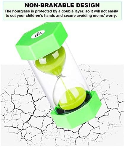 Sand Timer 5 Minute Hourglass Timer, Plastic Sand Clcok 5 Minutes, Big Green Sand Watch 5 Min, Hour Glass Colorful Sandglass Timer for Kids, Games, Classroom, Kitchen, Decorative