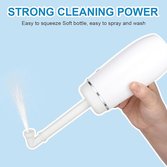 Portable Bidet for Travel 400ml Upside Down Peri Bottle Sprayer Handheld for Postpartum Perineal Care Hemorrhoid Treatment