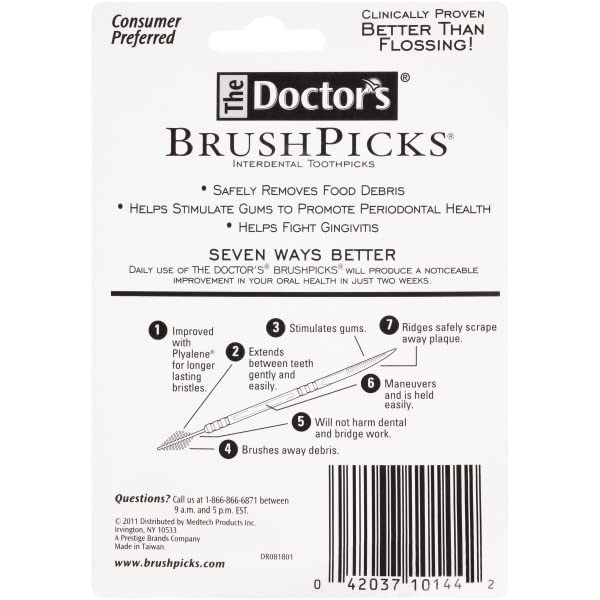 The Doctor's BrushPicks Interdental Toothpicks, 275 Count (Pack of 7)