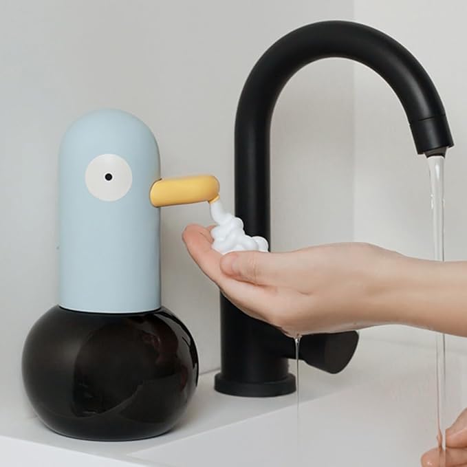 Cute Soap Dispenser - Pigeon Automatic Foam Soap Dispenser for Kids Bathroom Kitchen School, USB Rechargeable Hand-Free Detergent Dispensers 13.5oz New House Decor Children