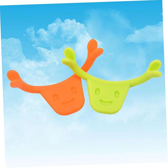 2pcs Smile Trainer Mouth Exerciser Edible Silicone for Facial Muscle Stretching and Lifting Smile Line Enhancer and Jawline Toning Green Orange