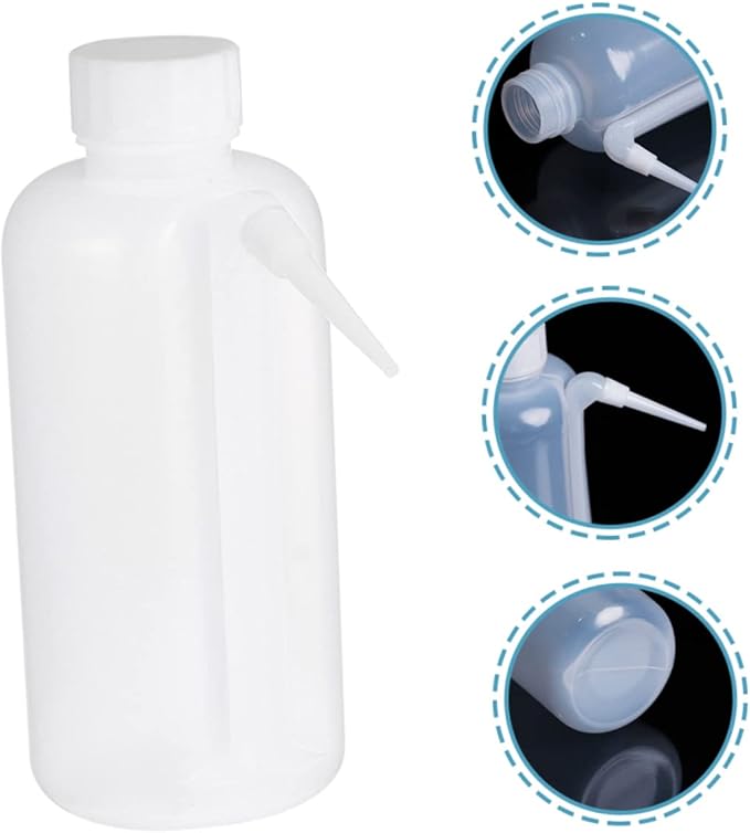 PRETYZOOM 500ml Plastic Wash Bottle Wide Mouth Squeeze Bottle for Cleaning and Irrigation Portable Rinse Squeezable Design