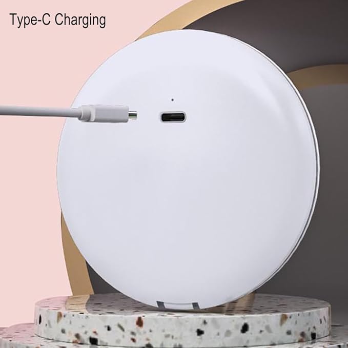 LED Illuminated Travel Makeup Mirror,Portable Folding Mirror,Mini Travel Mirror,Hand Mirror,1X/2X Magnifying Glass,Touch Adjustable Screen(Pink,3.5Inch)