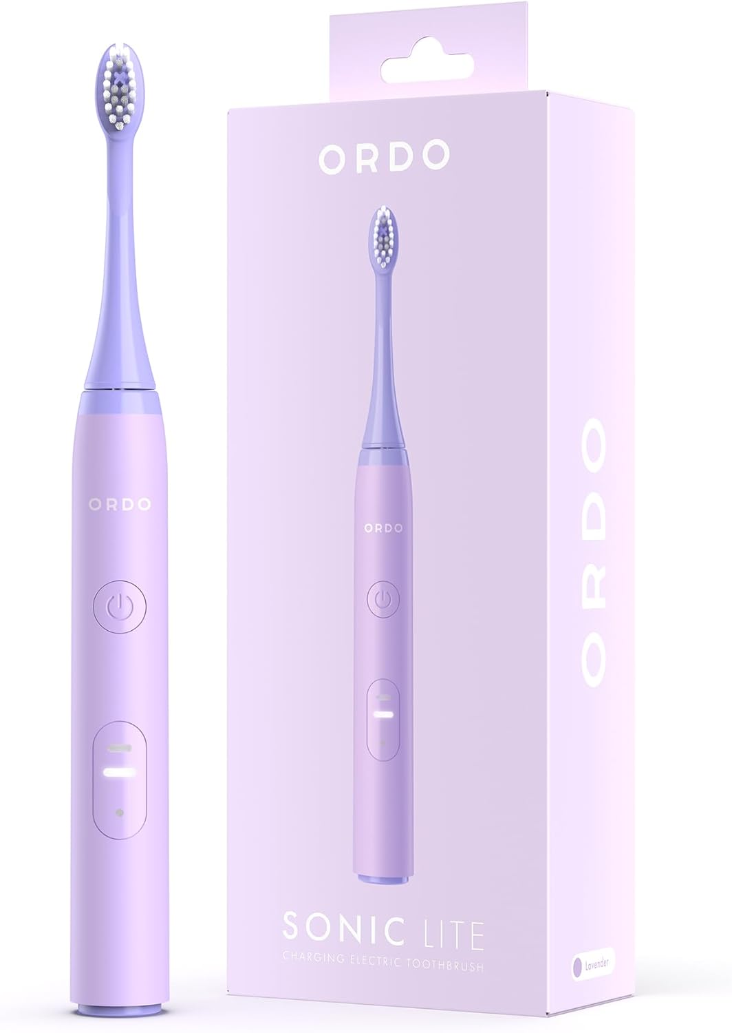 ORDO Lite Sonic Toothbrush, Electric Toothbrushes with 35,000 Pulses Per Min, Dual Modes, Over 5 Weeks Battery, Smart Timer, Waterproof, USB C, Lavender