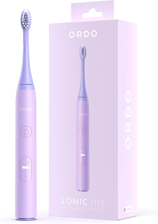 ORDO Lite Sonic Toothbrush, Electric Toothbrushes with 35,000 Pulses Per Min, Dual Modes, Over 5 Weeks Battery, Smart Timer, Waterproof, USB C, Lavender