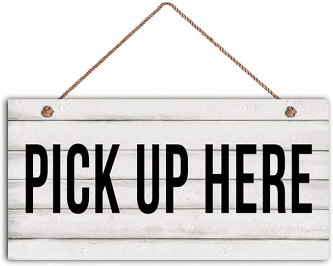 Pick Up Here Wood Sign Restaurant Sign Rustic Decor Cafe Order Sign Store Sign 12x6inches(1058qq)