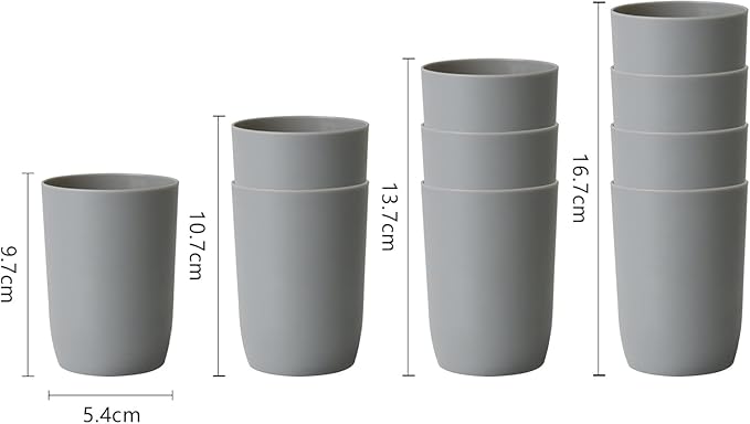 Topsky 4pcs Bathroom Tumbler Set - Plastic Drinking Cup With Mouthwash & Toothbrush Holder