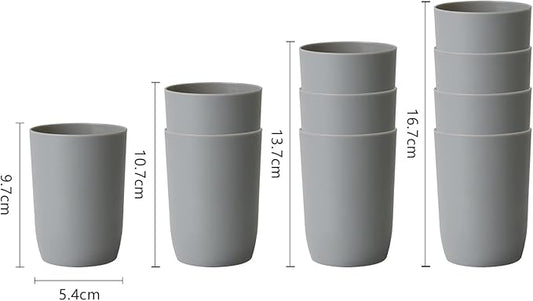 Topsky 4pcs Bathroom Tumbler Set - Plastic Drinking Cup With Mouthwash & Toothbrush Holder