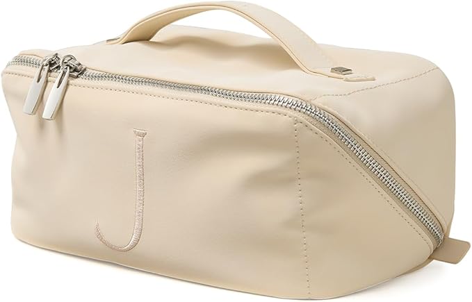 EACHY Travel Makeup Bag,Large Capacity Cosmetic Bags for Women,Waterproof Portable Pouch Open Flat Toiletry Bag Pattern Makeup Bag