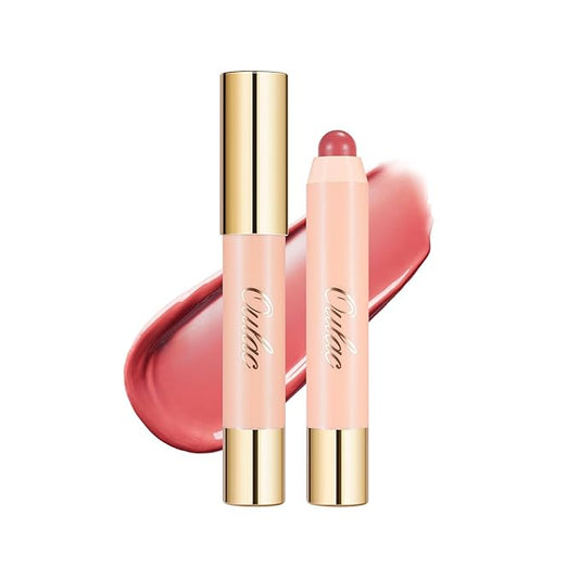 Oulac Pink Nude Lipstick - Moisturizing Lipstick Tinted Lip Balm for Dry Lips, Hydrating Creamy Lip Crayon & Blush - Lip Colour and Cheeks Makeup | 2.48g, Fruit Surge (02)