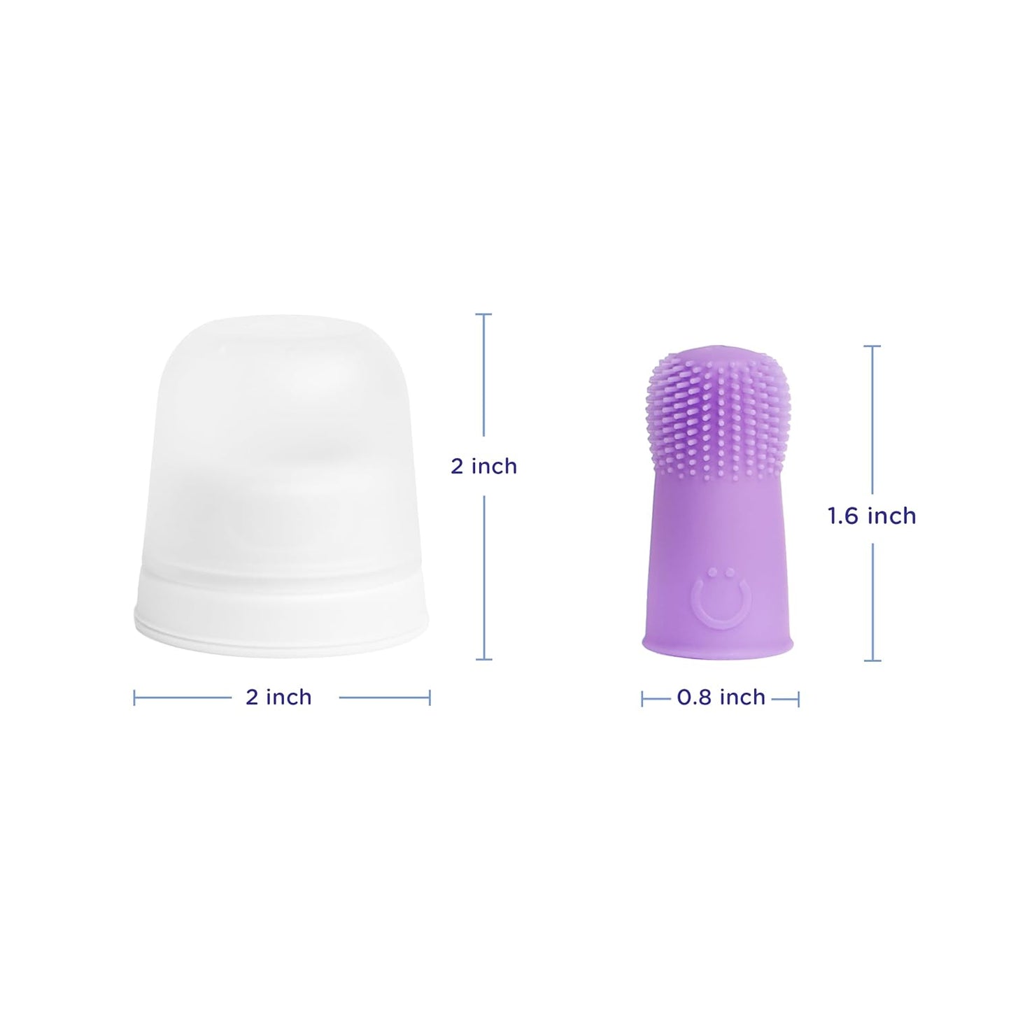 Ubbi Baby Silicone Finger Toothbrush with Storage Case, Food-Grade Platinum Silicone, Oral Care for Infants and Babies, 2 Pack, Smoothie Purple