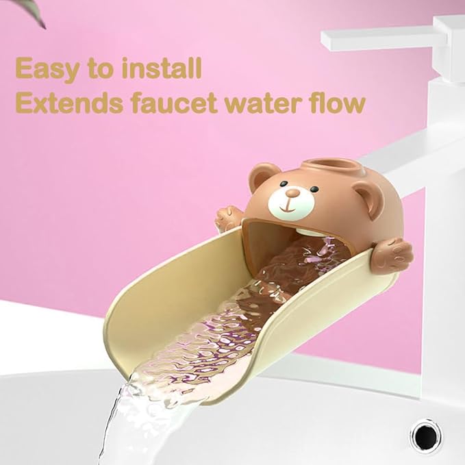 DLUCKY Faucet Extender for Sink Easy Use Sink Faucet Extenders with Temperature Sensitive for Toddlers, Kids Hand Washing Faucet Extension for Bathroom Sink, Kitchen, Brown