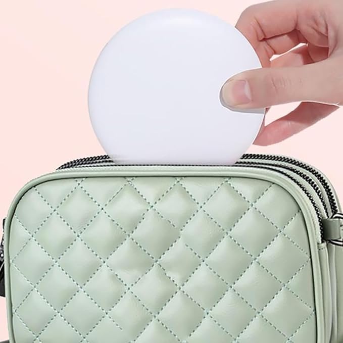 LED Illuminated Travel Makeup Mirror,Portable Folding Mirror,Mini Travel Mirror,Hand Mirror,1X/2X Magnifying Glass,Touch Adjustable Screen(White 3.5-Inch)