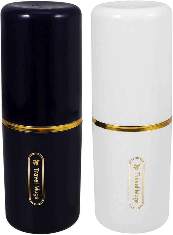 Travel Toothbrush Box - 2Pcs Portable Toothbrush Holder with 2 Slots for Toothbrushes and Cups Ideal for Travel Camping and Home Use