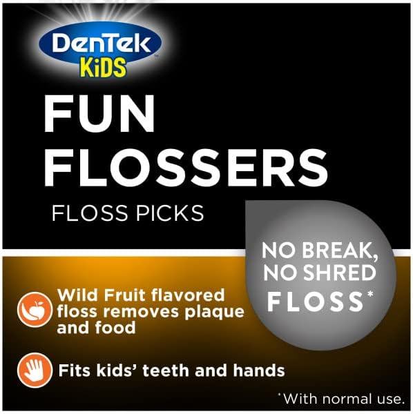 DenTek, Kids Fun Flossers, Removes Food & Plaque, 40 Count (Pack of 1)