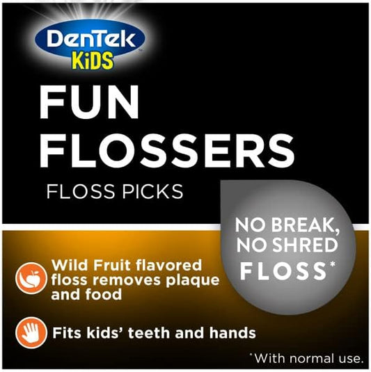 DenTek, Kids Fun Flossers, Removes Food & Plaque, 40 Count (Pack of 1)