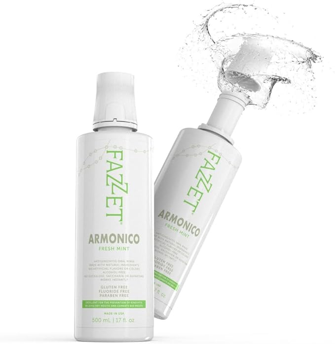 ARMONICO Anti-Gingivitis Oral Rinse – Soothe Tonsils, Combat Bad Breath – Alcohol, Gluten, and Paraben Free Mouthwash – Fresh Mint Flavor