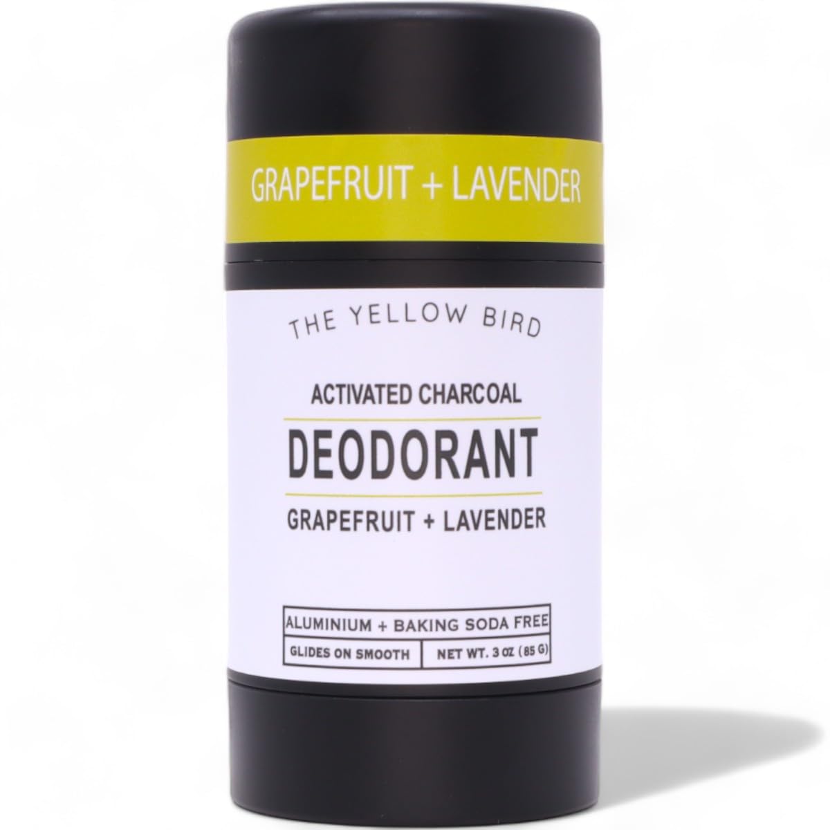 Natural Charcoal Deodorant - Baking Soda & Aluminum Free, For Men & Women, Sensitive Skin Friendly, Vegan, with Lavender, Grapefruit Essential Oils | 3oz | Made in USA