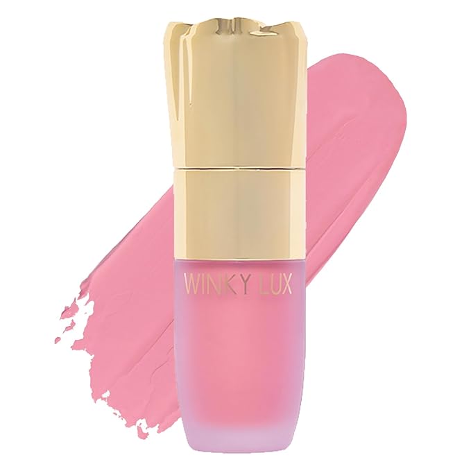 Winky Lux Cheeky Rose Liquid Blush – Gel-Cream with Buildable Color, Lightweight Velvet Finish, Long-Lasting Cool Pink Shade, Lovely