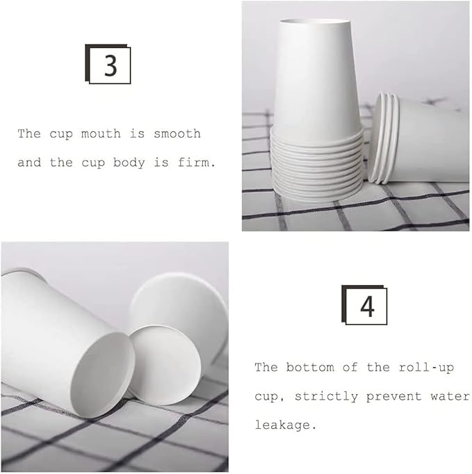 200 Pack 3 oz White Paper Cups, Bathroom Cups Disposable, Moushwash Cups for Snack Water, Juice, Candy Ideal for Party Bathroom and Office