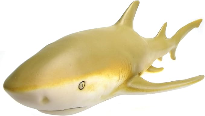Gemini&Genius Marine Animal World Toy Lemon Shark Ocean Shark Action Figure Sea Animal Great White Shark Action Figure Soft Rubber Toys Role Play Swimming Pool Beach Bathing Toys for Kids