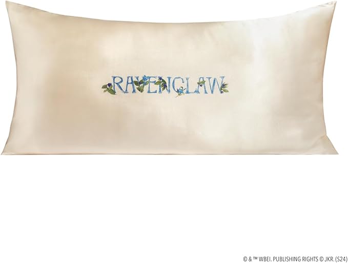 Kitsch x Harry Potter Ravenclaw Satin Pillowcase with Zipper for Hair & Skin – Double-Sided, Softer Than Silk, Wrinkle-Free, Machine Washable, Frizz Control, Breakout Prevention - King Size (19x36)