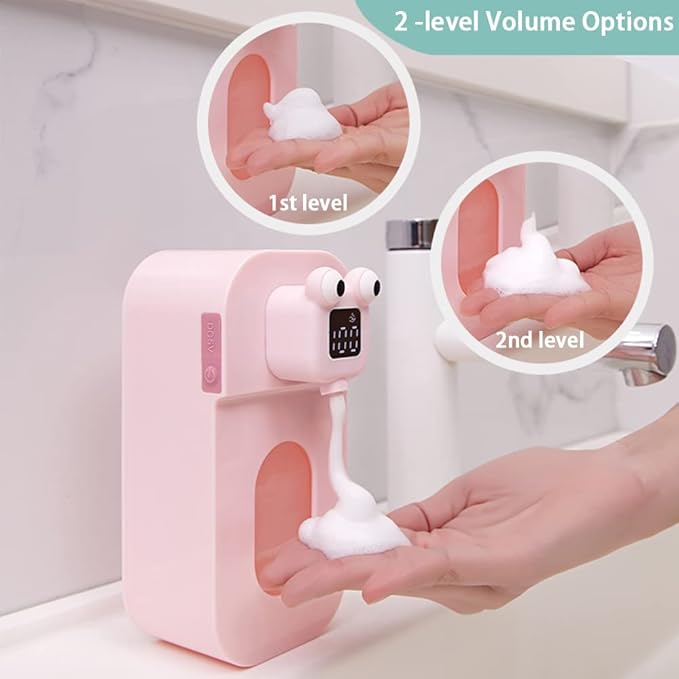 Automatic Soap Dispenser for Kids - Wall Mount Green Frog Touchless Foaming Soap Dispenser, Waterproof USB Rechargeable, 10oz/ 300ml Children's Day Gift