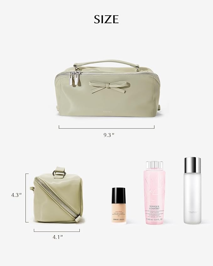 EACHY Travel Makeup Bag,Large Capacity Cosmetic Bags for Women,Waterproof Portable Pouch Open Flat Toiletry Bag Pattern Makeup Bag