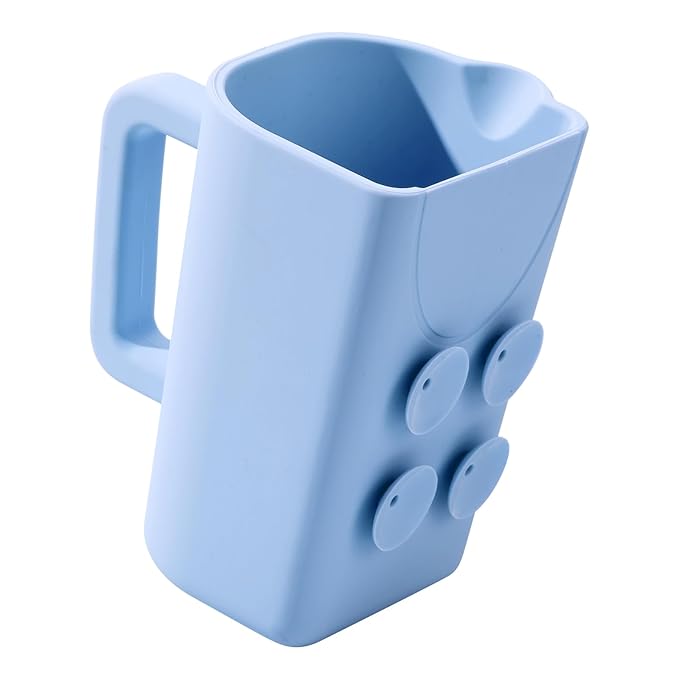 Baby Bath Rinse Cup with Suctions, 100% Food Grade Silicone, Rinser to Wash Hair and Body with Easy Grip Handle
