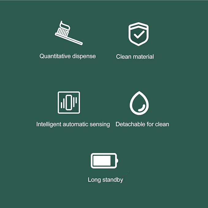 ANGGREK Electric Toothpaste Dispenser, Responsive Electric Toothpaste Squeezer Wall Mount with Sensor for Kids for Bathroom (Black)