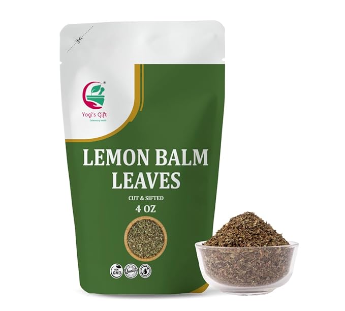 Lemon Balm Leaves 4 oz – Dried lemon balm leaves for Tea, Herbal Infusions & Wellness – Refreshing, Mild Mint Flavor – 100% Natural & Pure – By Yogi’s Gift®