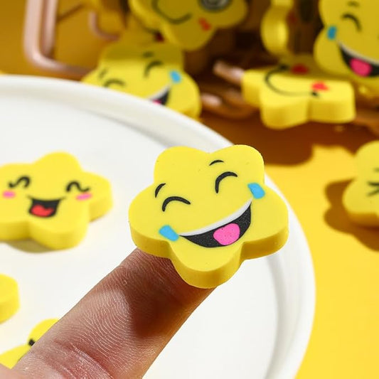 Kleeblatt Large Starfish Emoticon Erasers for Kids Bulk, 60 PCS Big Large Fun Desk Pets for Kids Classroom, Treasure Box Prizes,Party Favors for Kids Goodie Bags, Back to School Gifts for Students