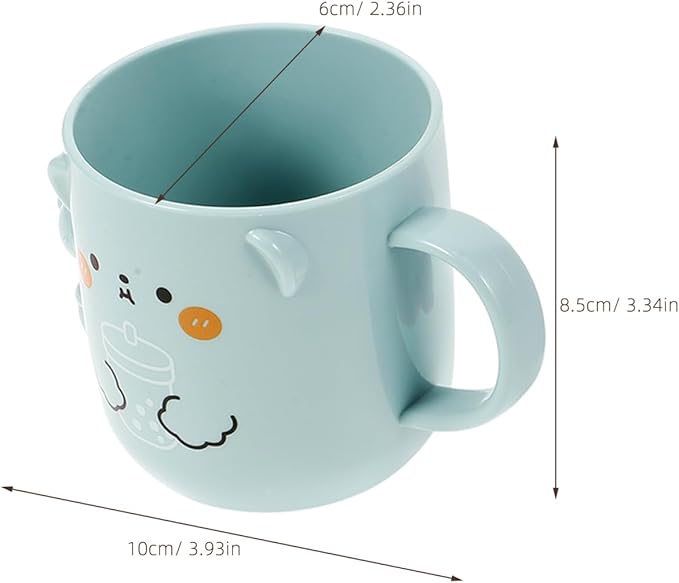 Cartoon Bathroom Tumbler Cups for Kids, 2pcs Tooth Brush Cups Plastic Toothbrush Holders Reusable Water Mugs
