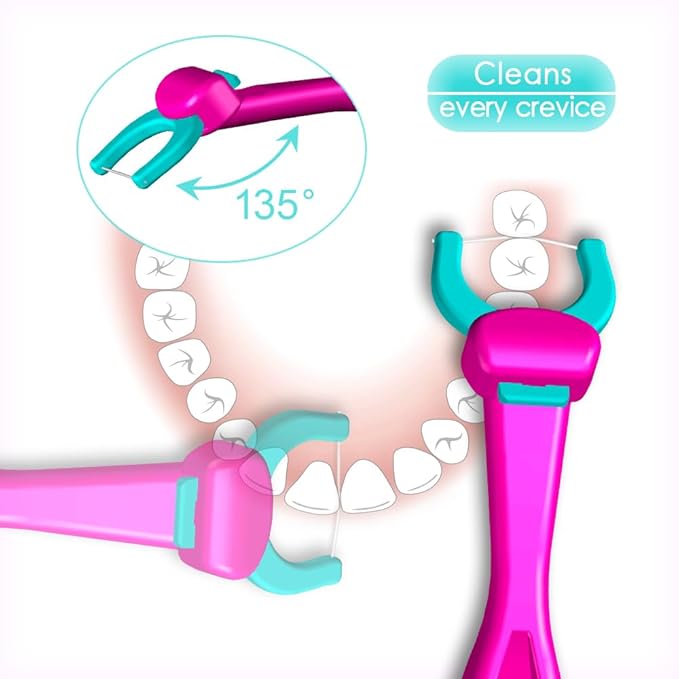 T.Smile Kids Evolutionary Clean Dental Flosser Refill Heads, Child-Sized, Fluoride Free, for Ages 3+, (140 Biodegradable Refills, Handle Not Included)