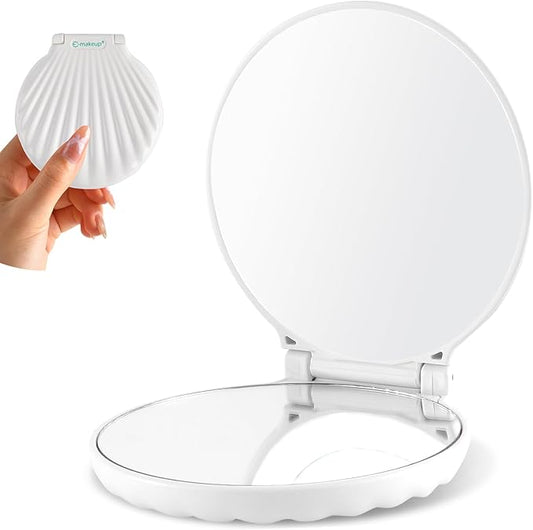 Mini Compact Mirror for Travel - 3.5" Portable, 2-Sided, Lightweight & Shatterproof, Folding Hand Held Mirror, Unique Gift for Women