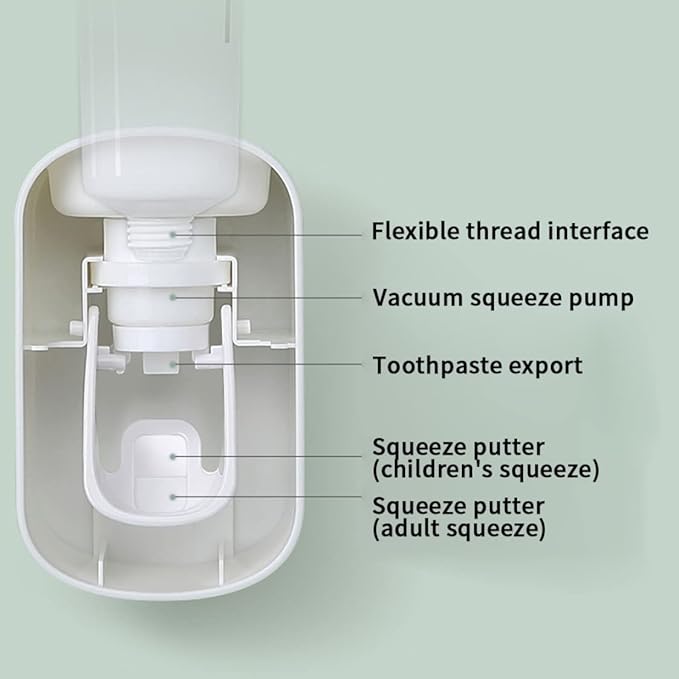 Automatic Toothpaste Dispenser Squeezer Hand Free Wall Mounted for Kids Adults Bathroom Washroom Grey