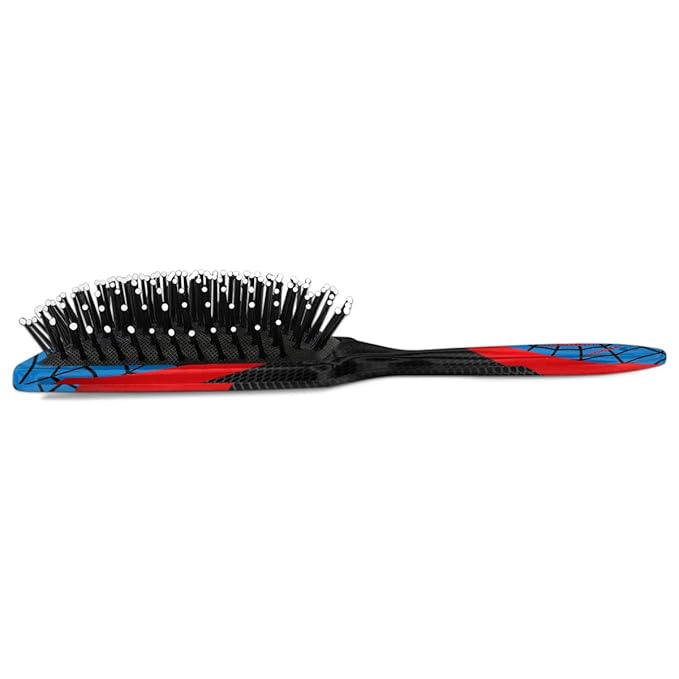 Kids Hair Brush for Boys Girls Toddler - Blue Red Spider Web Detangler Hairbrush for Wet Dry Thin Long Curly Hair Pain-Free Comb Glide Through Tangles with Ease and Massage Scalp