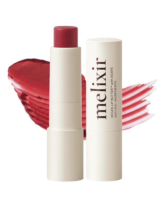 Melixir Vegan Lip Butter (12 Colors), Hydrating Tinted Lip Balm Stick, Bee-Free, Petrolatum-Free, Plant-Based, Moisturizes Dry & Chapped Lips With Shea Butter, Sheer, Natural Finish - #10 Flutter